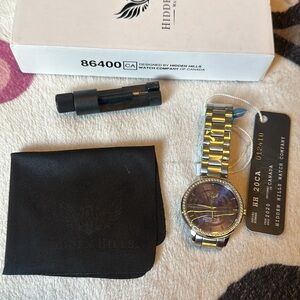 Men’s Two-Tone Silver and Gold Bracelet Watch - Black Dial